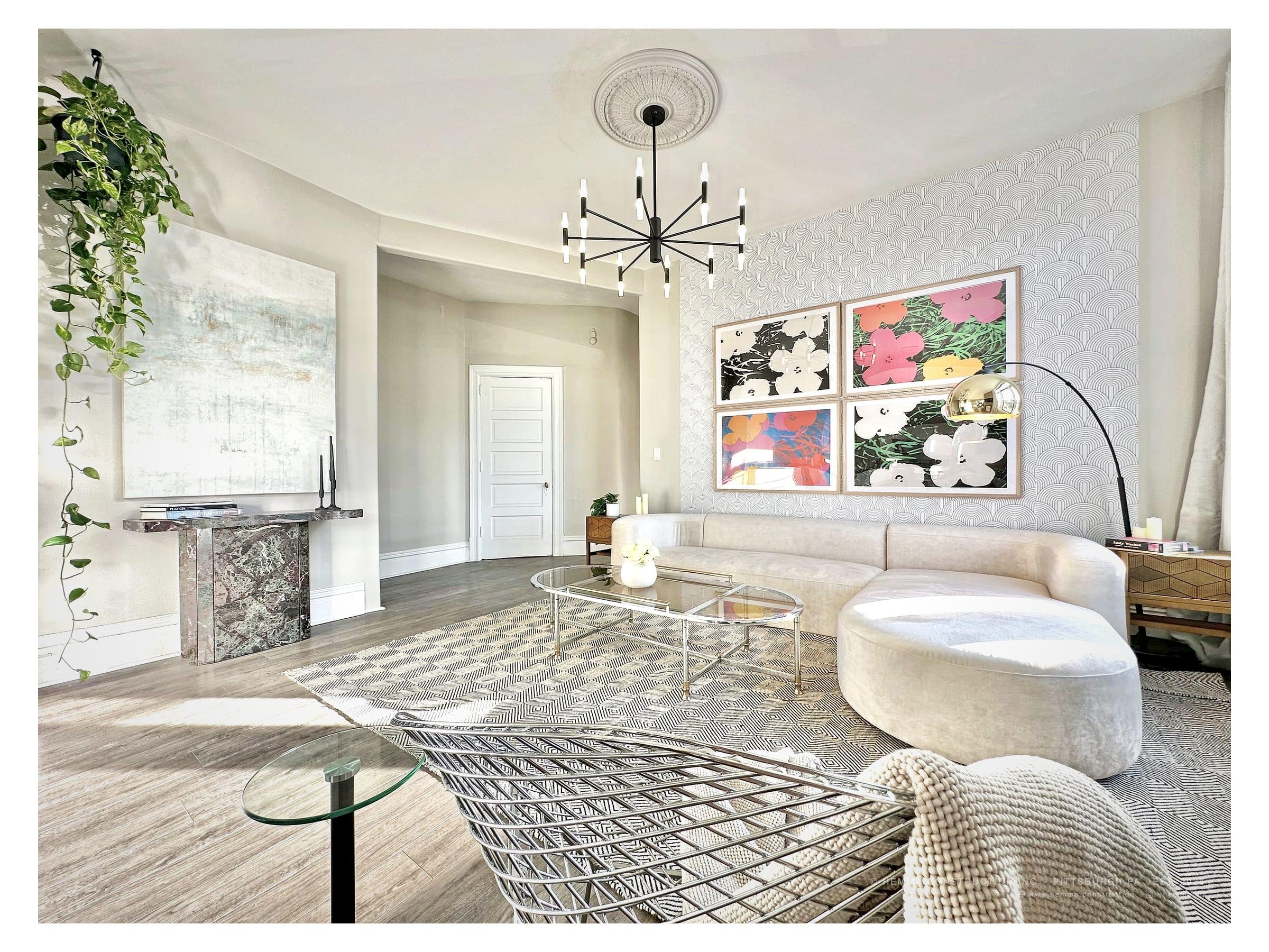 Unit kitchen — sage green and brass palette