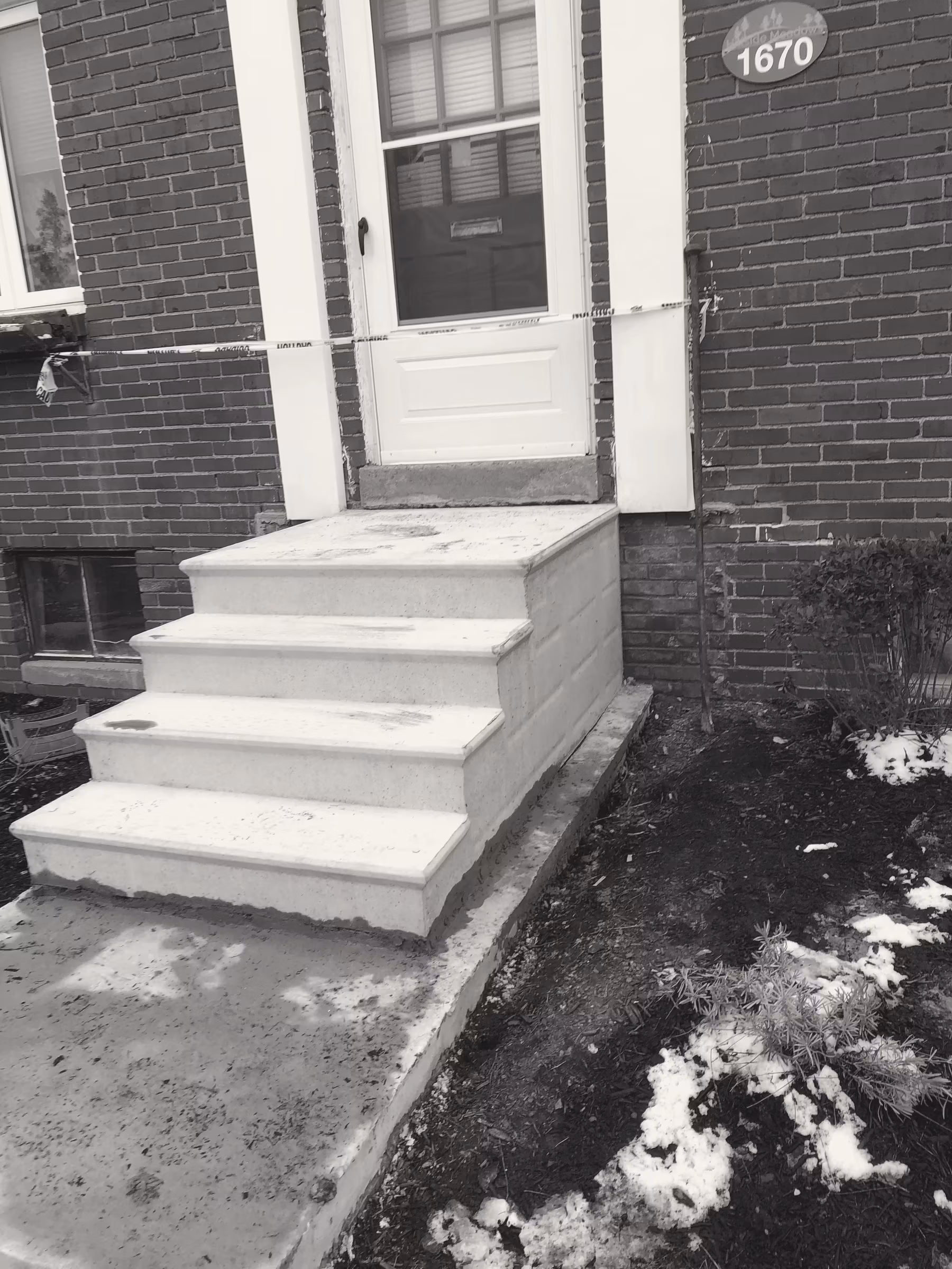 Concrete · stoop restoration · brick row (g)