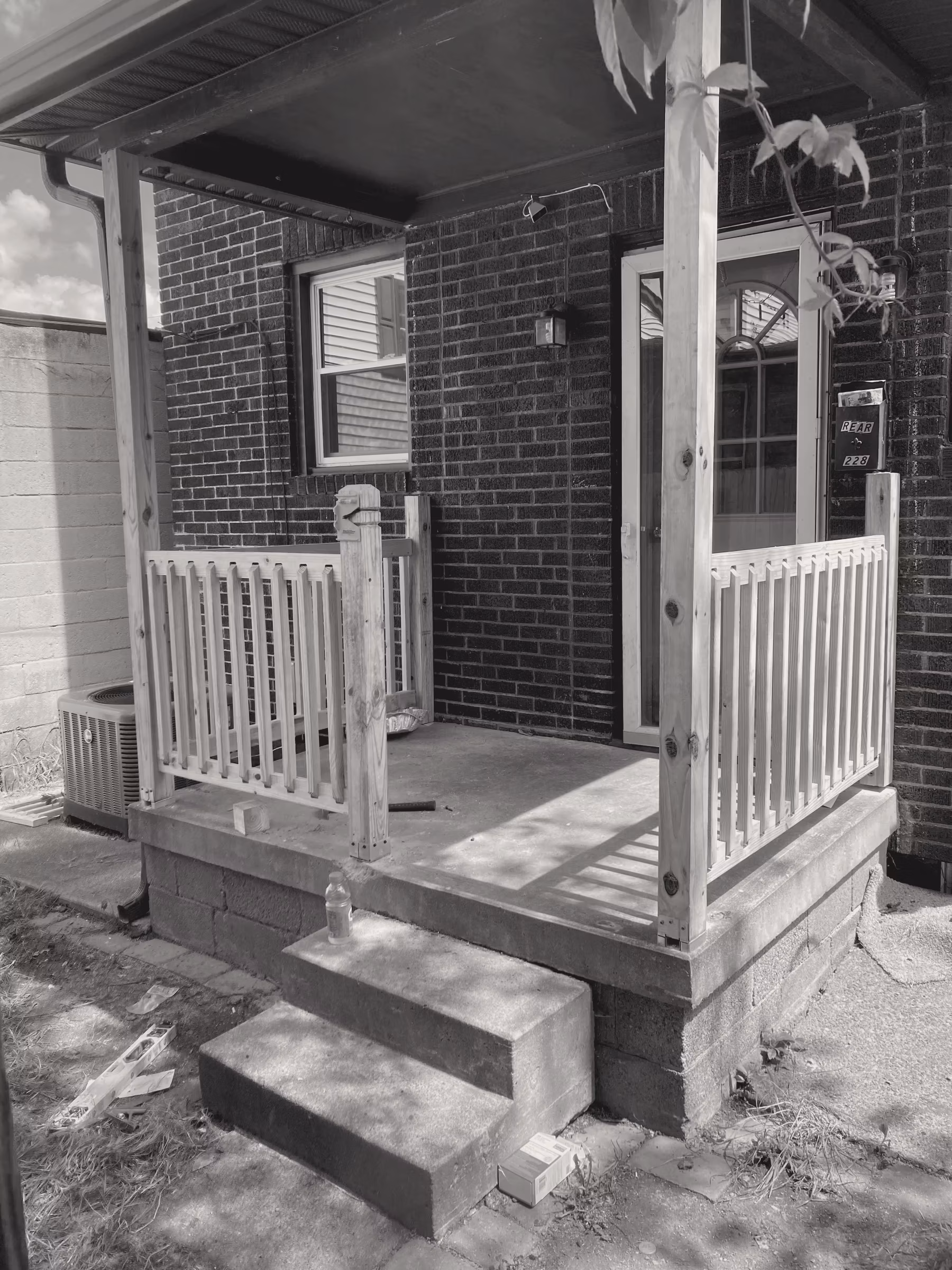 Carpentry · rear porch · deck and balusters