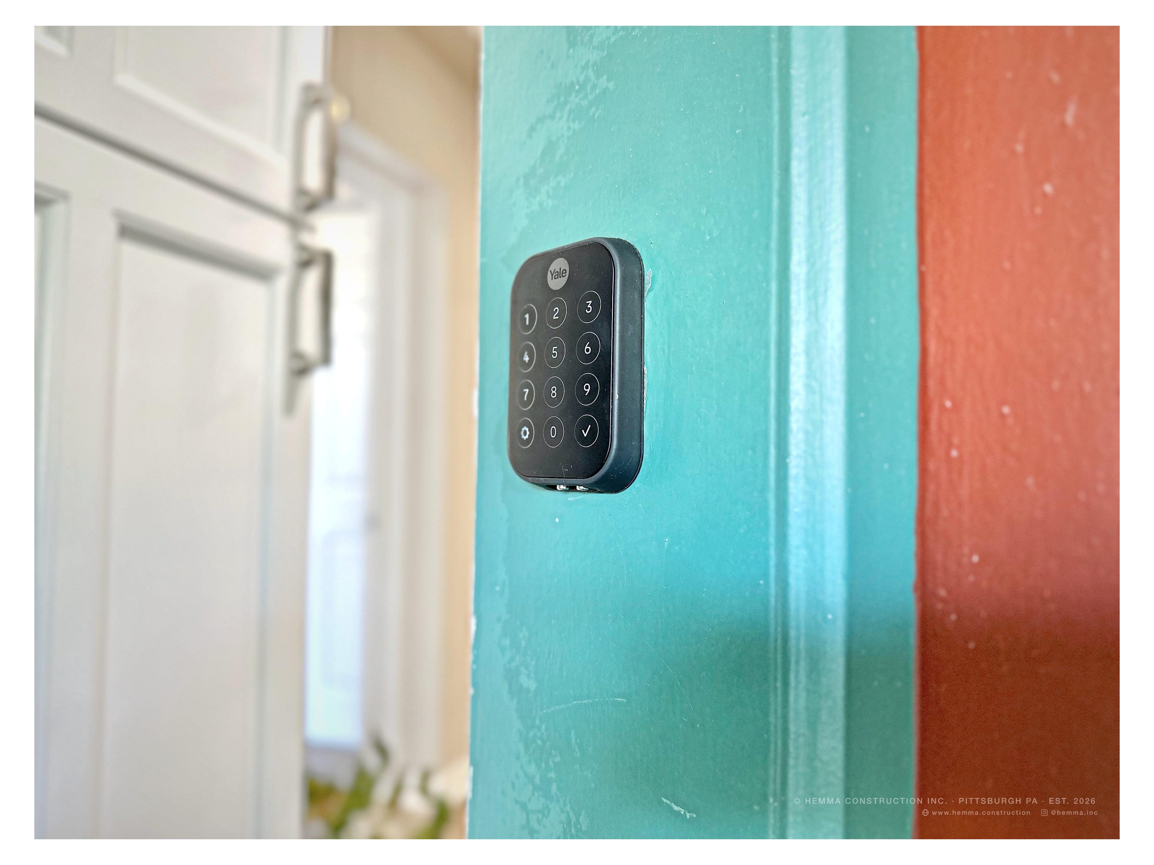 Yale smart lock on original painted entry door