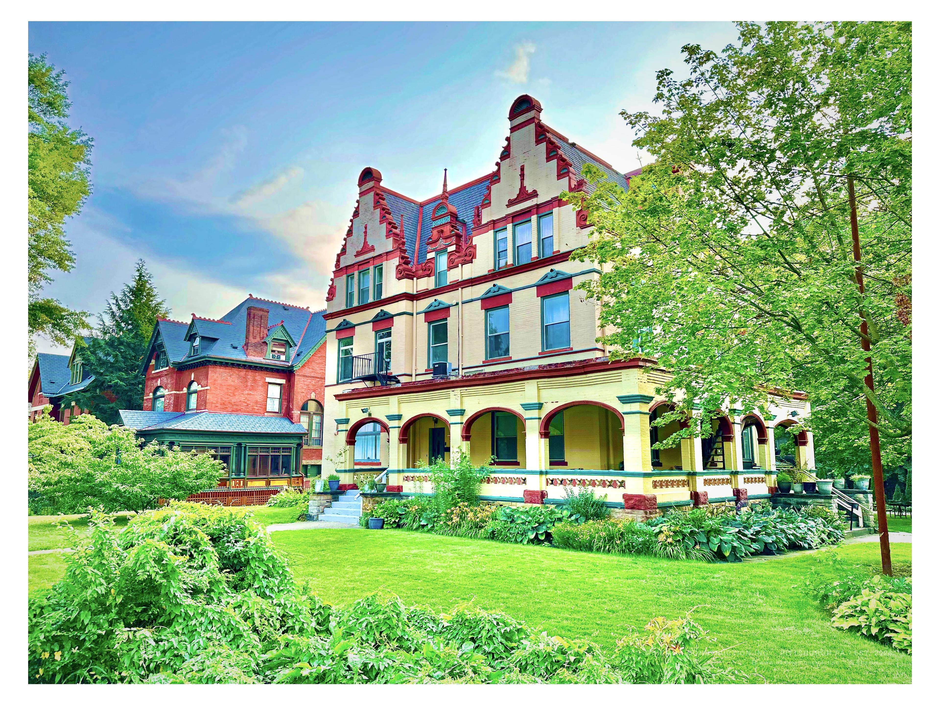 Highland Park residence exterior — Queen Anne facade, full lawn, summer